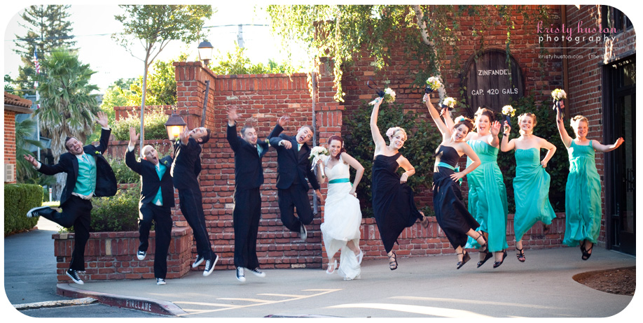 teal wedding party pictures