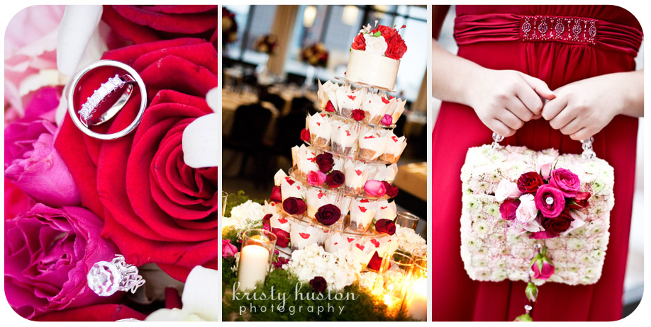 wedding cake red pink